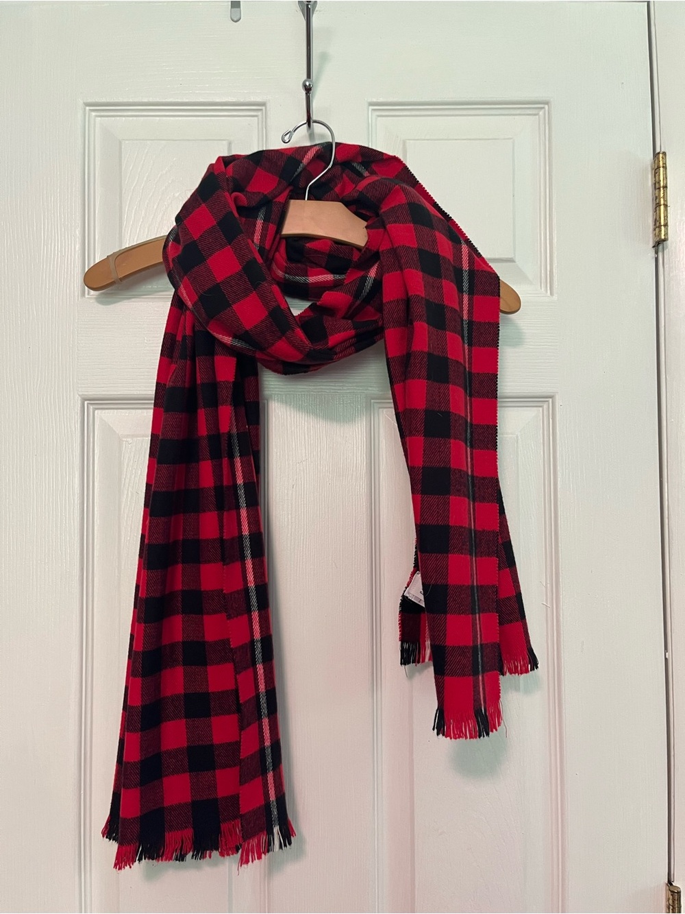 GAP Red and Black Buffalo Plaid Scarf